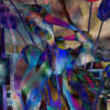 Abstract Blue Birds painting on canvas by Art By Val
