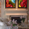 Cabo San Lucas Mexico Inspired Abstract Modern Painting on Canvas titled Alfareria Con Flores Art By Val