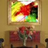 Art By Val Abstract Modern Wall Art Titled Sunflower on Canvas