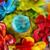 Cabo San Lucas Mexico Inspired Abstract Modern Painting on Canvas titled Alfareria Con Flores Art By Val