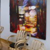 Abstract Modern Cigar Art Titled Four Roses and Davidoff