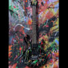 Black Wildfire Electric Guitar Abstract Modern Wall Art