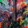 Black Wildfire Electric Guitar Abstract Painting