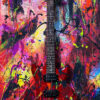 Ibanez electric guitar abstract print on canvas