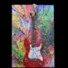 Red Electric Guitar Modern Abstract Painting