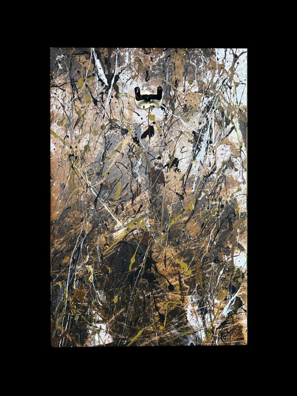 Abstract Modern Wall Art Titled Brown and Black Electric Guitar