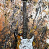 Brown and black electric guitar giclee print on canvas