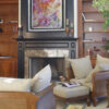 Abstract Modern Wall Art Titled Life Line with Painted Suspended Frame