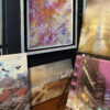 Abstract Modern Wall Art Titled Life Line with Painted Suspended Frame