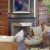 Got The Blues Today Abstract Modern Art Painting on a suspended canvas