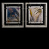 Surviving This Earth diptych framed abstract painting on canvas by artist Michael John Valentine