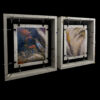 Surviving This Earth diptych framed abstract painting on canvas by artist Michael John Valentine