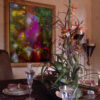 Abstract Modern Wall Art Titled Charlotte City Walk Red Umbrella Painting On Canvas by Michael John Valentine